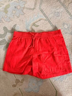 NWOT J. Crew Bright Red Linen Drawstring Shorts